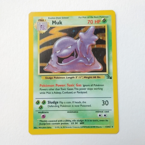 Pokemon Muk 13/62 1999 holo card - Picture 1 of 3